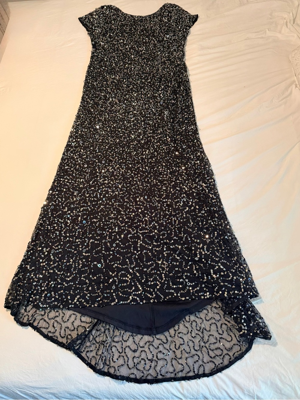 Adrianna Papell Black sequin gown women’s size 16